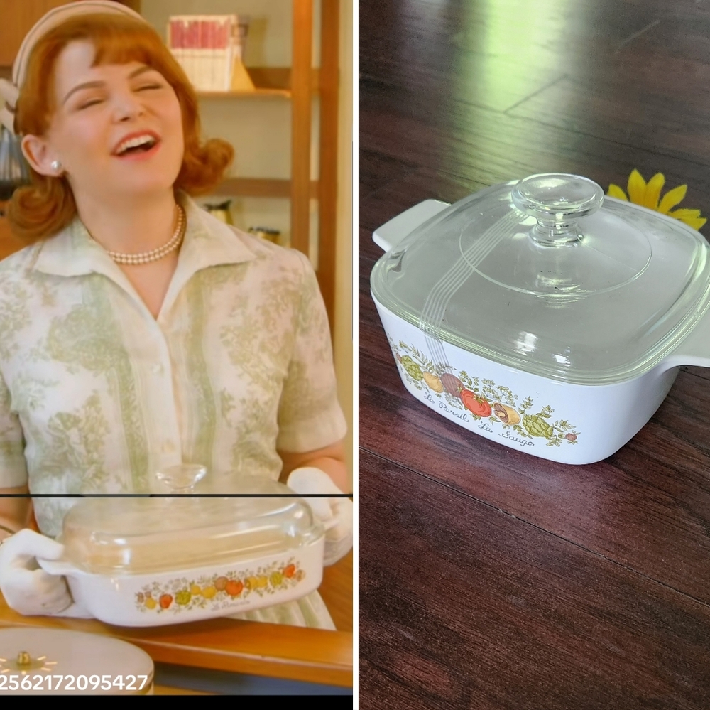 VIntage Corning Ware Le Persil La Sauge Spice of Life 1.5 Qt A-1 1/2-B With Lid